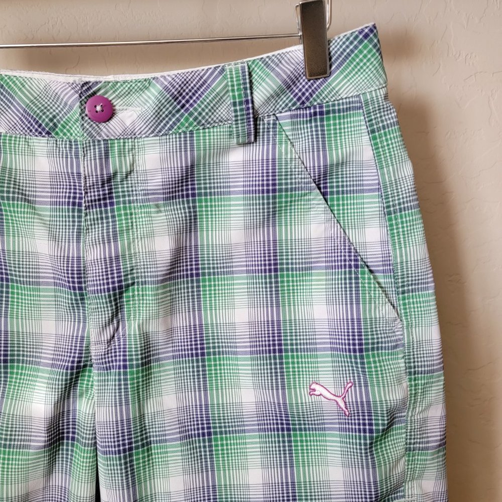Puma Men's Plaid Golf Shorts - Picture 6 of 16